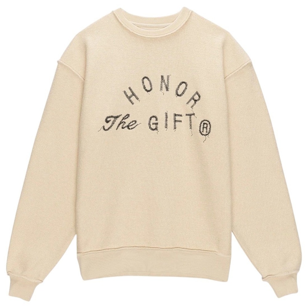 Honor the Gift Mens Streetwear Graphic Crewneck Sweatshirt Pullover Size S Urban